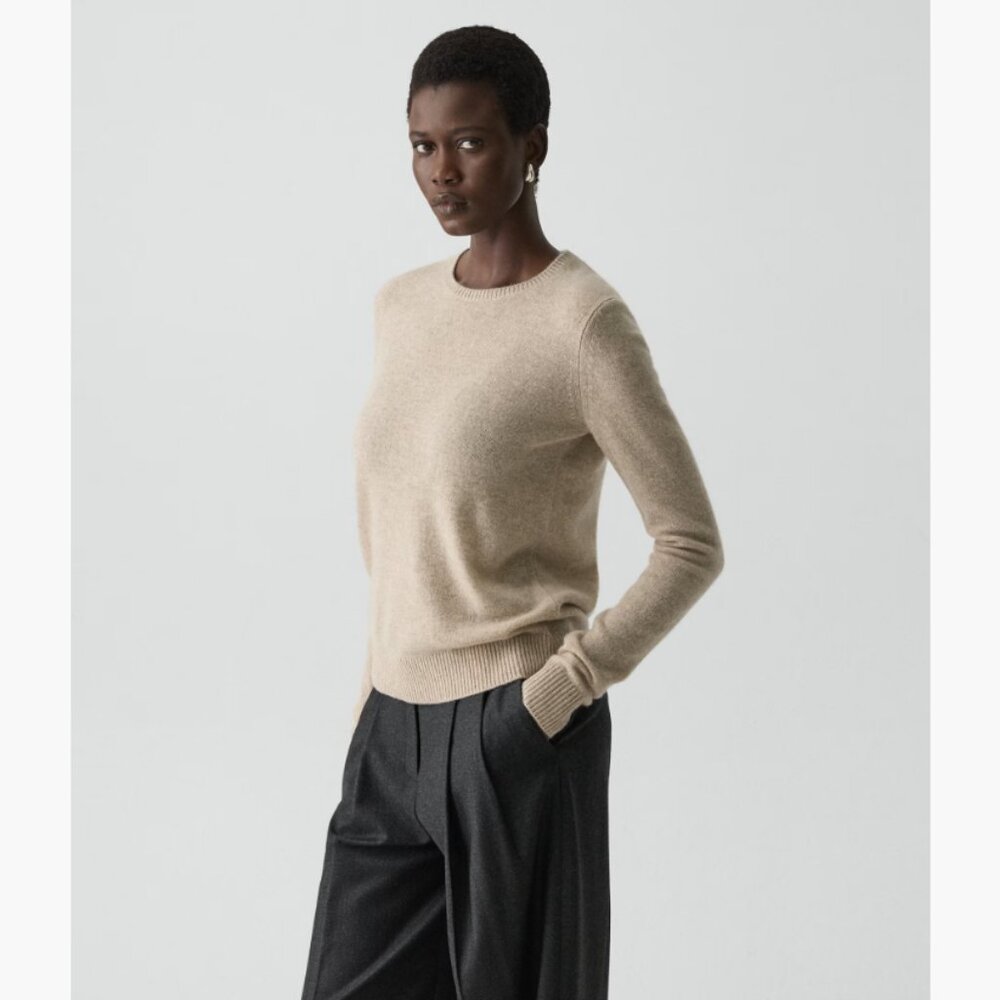 NWT Theory Kaylenna Crewneck Sweater in Feather Cashmere - Picture 2 of 6